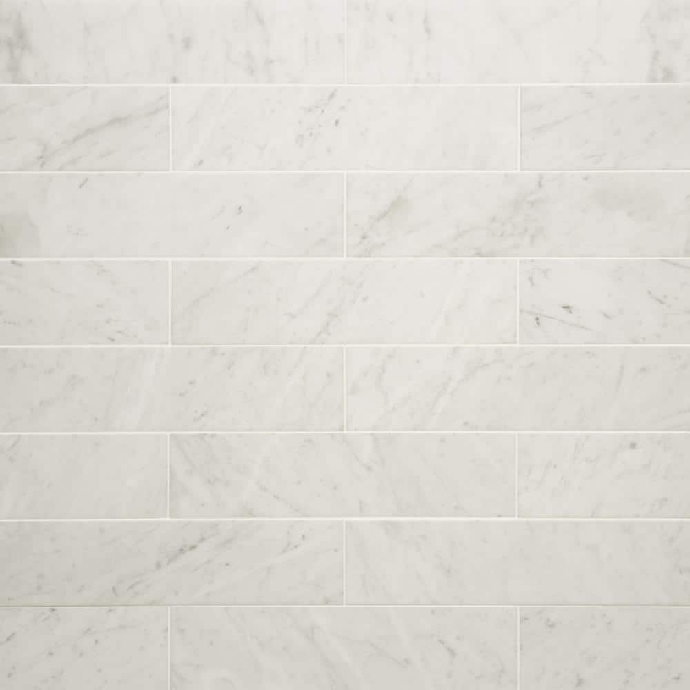 White Carrara 3 in. x 12 in. Honed White Carrara Marble Floor Subway Tile (5 sq. ft./Case) price history on PriceWatchPro