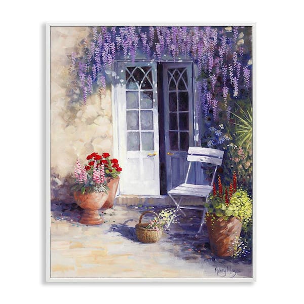 Stupell Industries Blooming Lavender Doorway by Hilary Mayes White Framed Architecture Giclee Art Print 30 in. x 24 in.