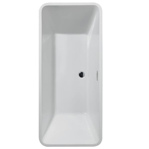 Torrelle 67 in. Acrylic Flatbottom Bathtub with Integrated Waste in White Torrelle 67 in. Acrylic Flatbottom Bathtub with Integrated Waste in White
