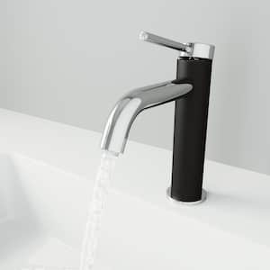 Madison cFiber Single-Handle Single Hole Bathroom Faucet in Chrome/Matte Black