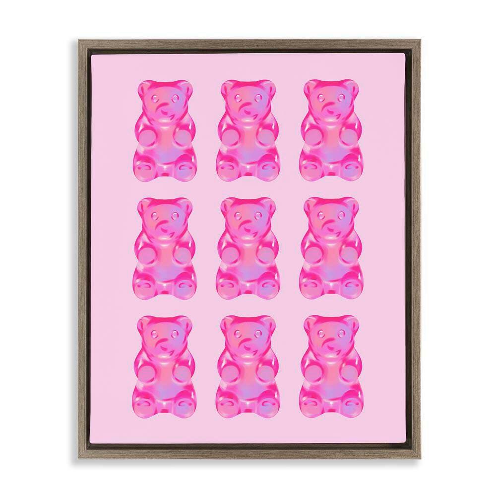 Pink Candy Bears by House of Lulu Brown Floater Frame Food Graphic Art Print 31 in. x 25 in. price history on PriceWatchPro