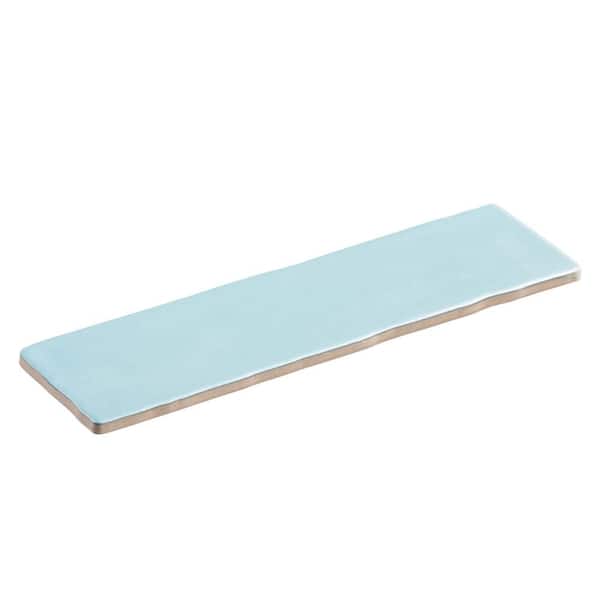 Parado Rectangle 11.02 in. x 2.95 in. Matte Elmana Green Porcelain Marble Tile (5.42 sq. ft./case)