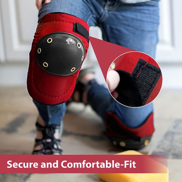 Safe Handler Red, Tough Cap Thick Foam Padding Knee Pads and Elbow