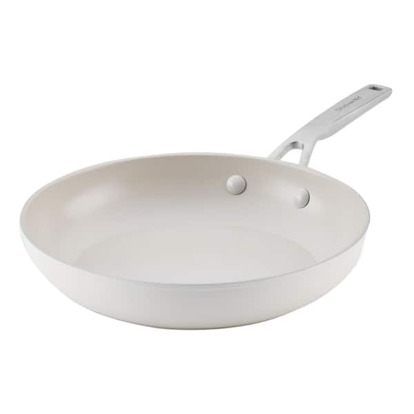 10 in. Hard-Anodized Aluminum Ceramic Nonstick Induction Skillet Porcelain White