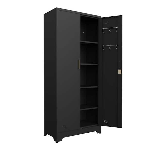 Unbranded 31.5 in. W x 15.74 in. D x 72.8 in. H Bathroom Black Linen Cabinet