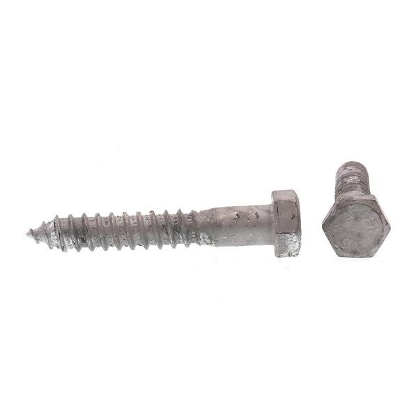 Prime-Line 1/2 in. x in. Grade A307 Hot Dip Galvanized Steel Hex Lag  Screws (25-Pack) 9056883 The Home Depot