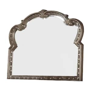 Northville 41 in. H x 48 in. W Modern Wood Arch Framed Antique Silver Dresser Mirror