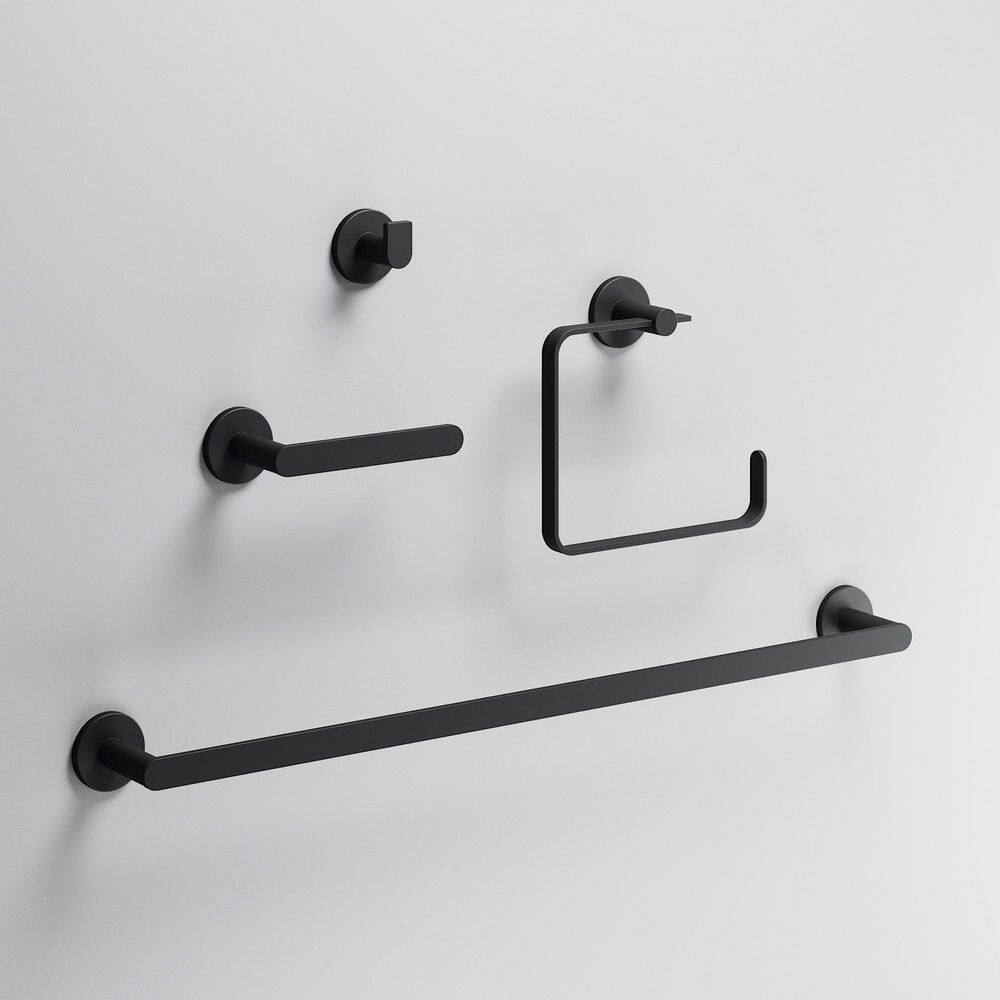 Arden 3-Piece Bath Hardware Set with 24 in. Towel Bar, Toilet Paper Holder, Hand Towel Holder in Matte Black price history on PriceWatchPro