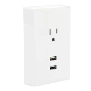 White 2-Gang Single Outlet Wall Plate (1-Pack)