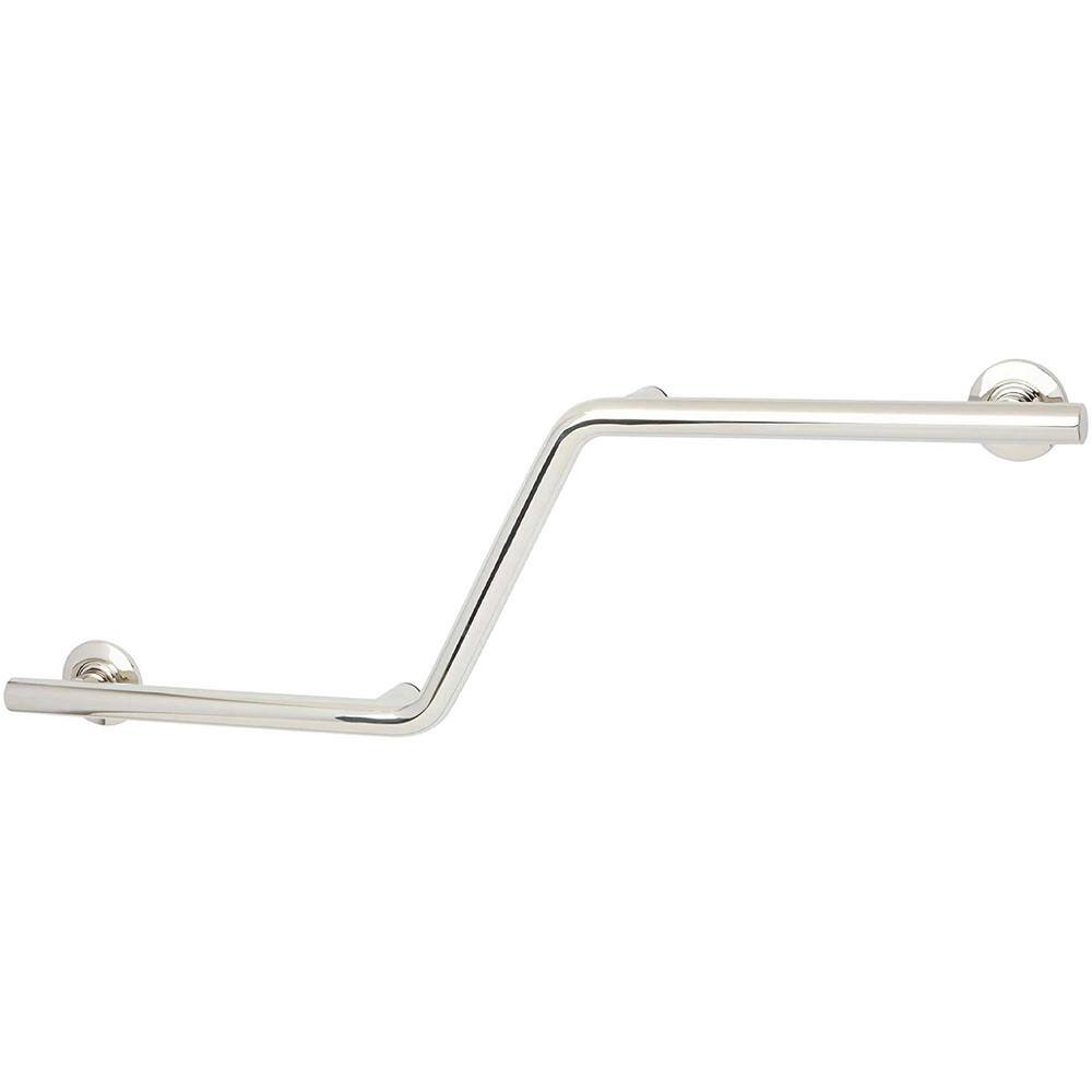 38 in. x 1-1/4 Dia Lifestyle and Wellness Angled Zuma Shower Grab Bar, Left Handed in Polished price history on PriceWatchPro