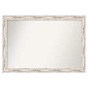 Alexandria White Wash 51.25 in. x 35.25 in. Custom Non-Beveled Wood Framed Bathroom Vantiy Wall Mirror