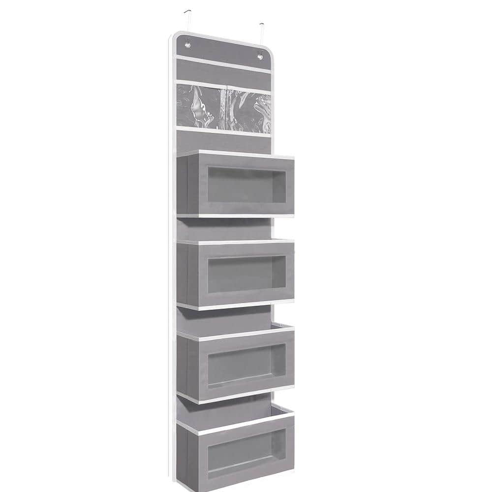 13 in. W x 5 in. D Grey Decorative Wall Shelf, Wall Mount Hanging Organizer