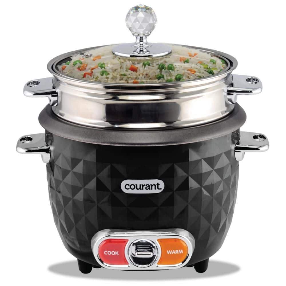 10-Cup (Cooked) / 5-Cup Rice Cooker and Steamer, One-Touch, Auto Keep Warm, Chrome Accents, Compact, Black price history on PriceWatchPro