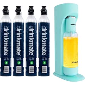 DrinkMate Matte Black Sparkling Water, Soda Maker CO2 Bundle