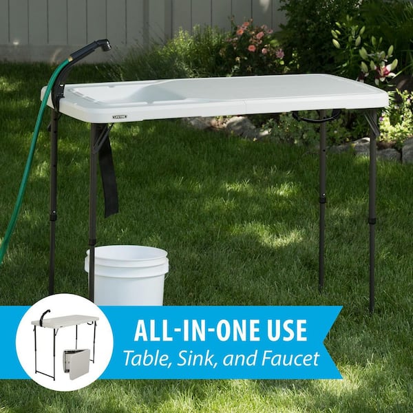Modern Home 4' Portable Folding Party Ice Bin Table With Edge And Skirt