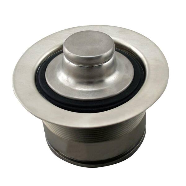Westbrass D2105-20 3-1/2" EZ-Mount Brass Kitchen Sink Waste Disposal Drain Flange and Stopper, Stainless Steel