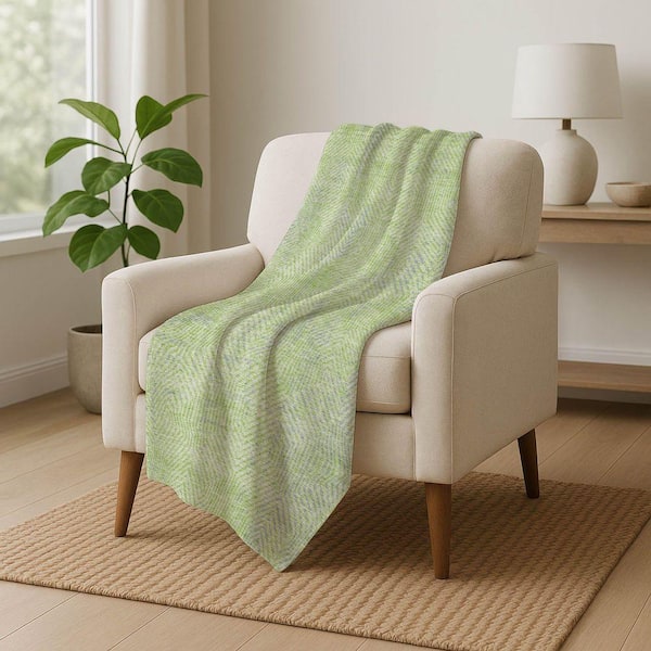 Premium Machine Washable ASB912 Lime 50 in. x 70 in. Sherpa Throw Blanket