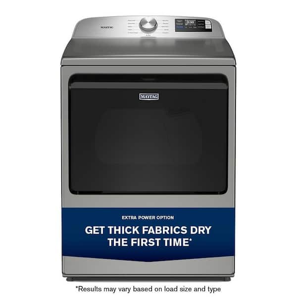 7.4 cu. ft. vented Front Load Gas Dryer in Classic Silver with Extra Power