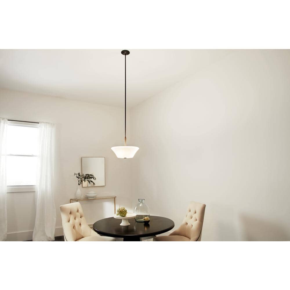 Olde Bronze Aubrey 3-Light Semi-Flush Mount with Satin Etched Glass