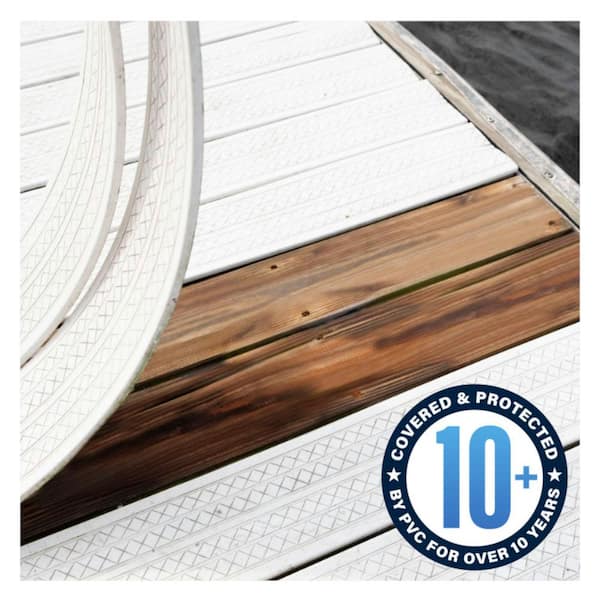 Deck-Top - 8 ft. x 1/2 in. x 5-1/2 in. Coastal Grey PVC Decking Board Covers for Composite and Wood Patio Decks (10-Pack)