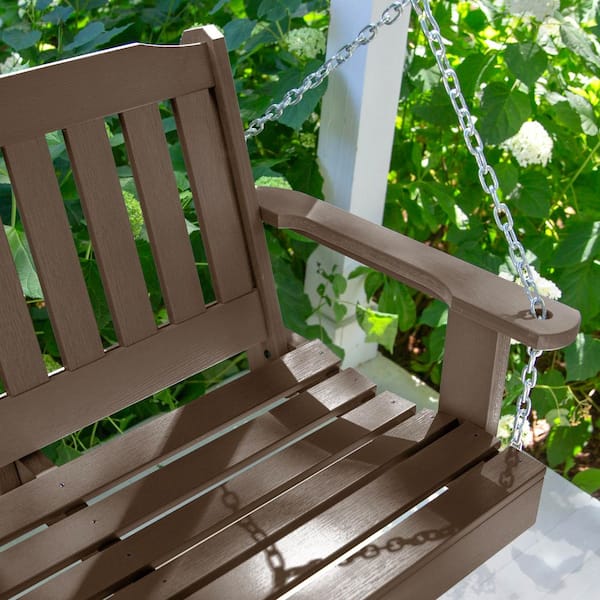 Highwood Lehigh 5 ft. 2-Person Weathered Acorn Recycled Plastic