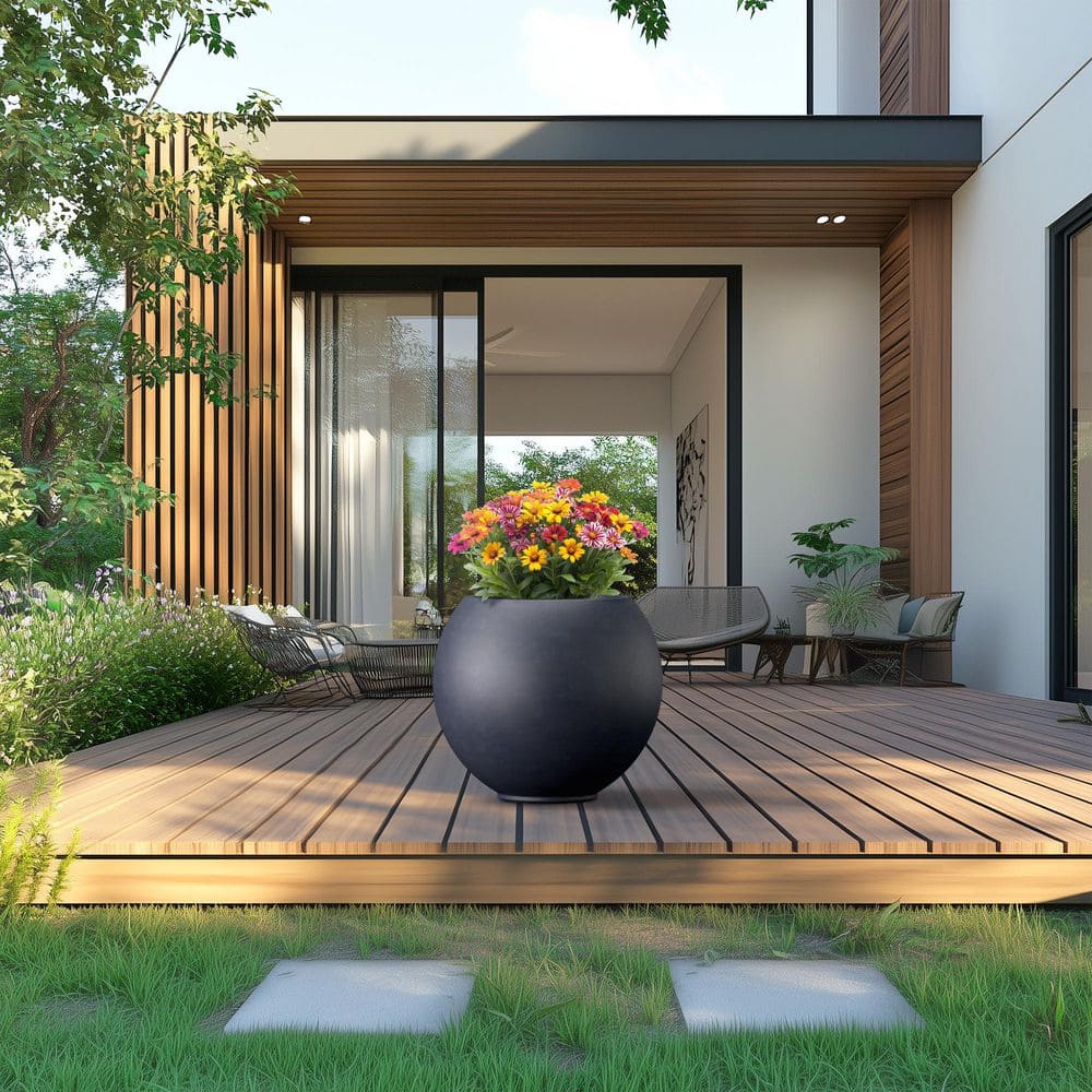 20 in. Large Granite Gray(Enhanced Core) Concrete Round planter / Pot with drainage holes price history on PriceWatchPro