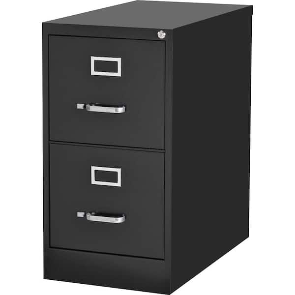 Lorell 15 in. x 22 in. x 28.4 in. 2-Drawer Black Commercial-grade Vertical File