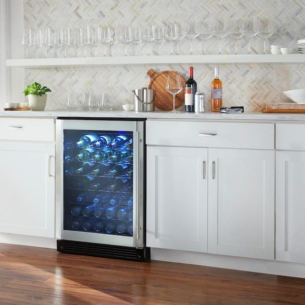 Pantry with Under Counter Glass Front Mini Wine Cooler