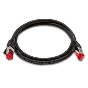 3 ft. Cat 6A 10 GBPS Professional Grade SSTP 26 AWG Patch Cable, Black