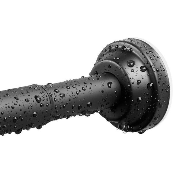 Adjustable Matte Black Shower Curtain Rod 17.30 in. L x 3.30 in. W Stainless Steel Anti-Slip No Rust Tension Rod