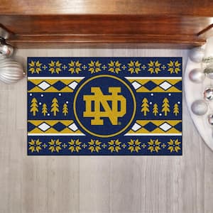 Notre Dame Fighting Irish Holiday Sweater Navy 1.5 ft. x 2.5 ft. Starter Area Rug