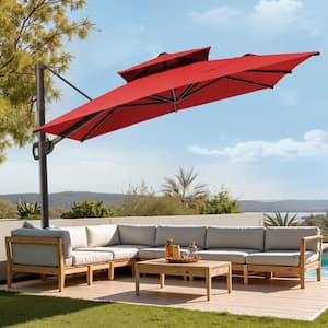 Pellebant Double Top 9 ft. x 11.5 ft. Outdoor Aluminum Cantilever