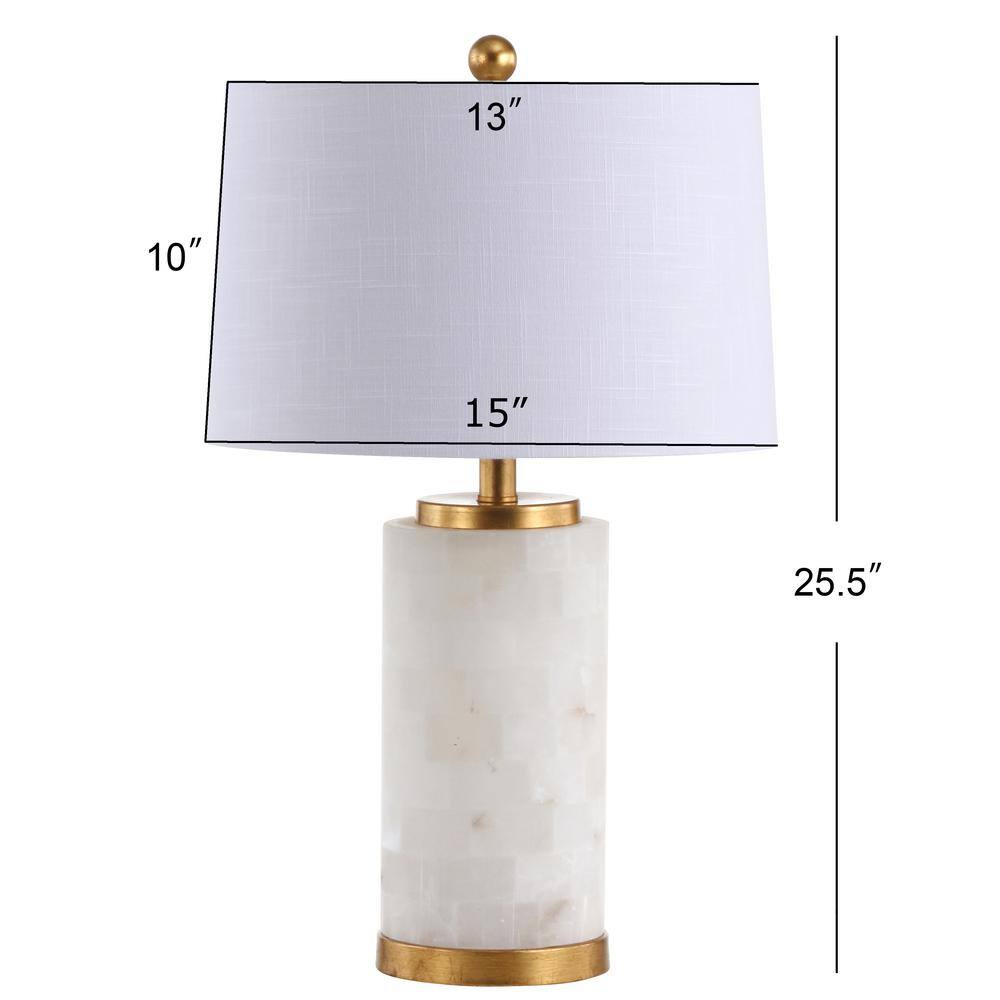 Eliza 25.5" White Alabaster and Gold LED Table Lamp