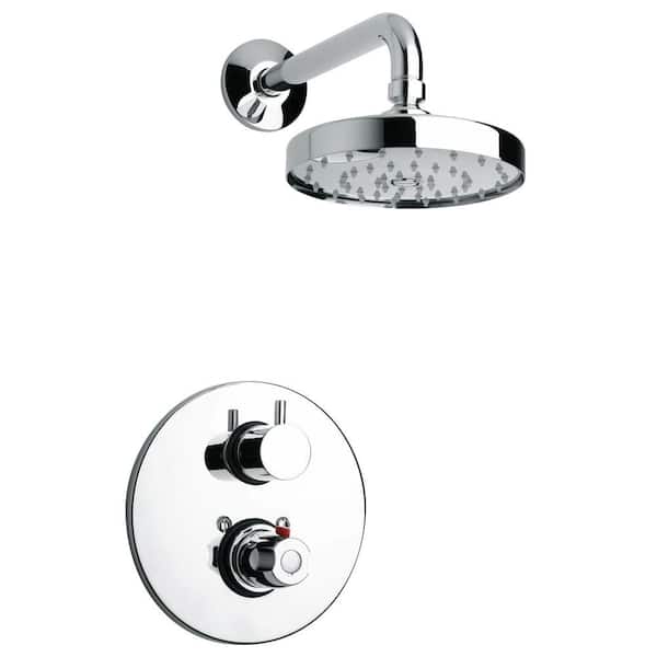 LaToscana Elba Thermostatic 2-Handle 1-Spray Shower Faucet in Polished Chrome (Valve Included)