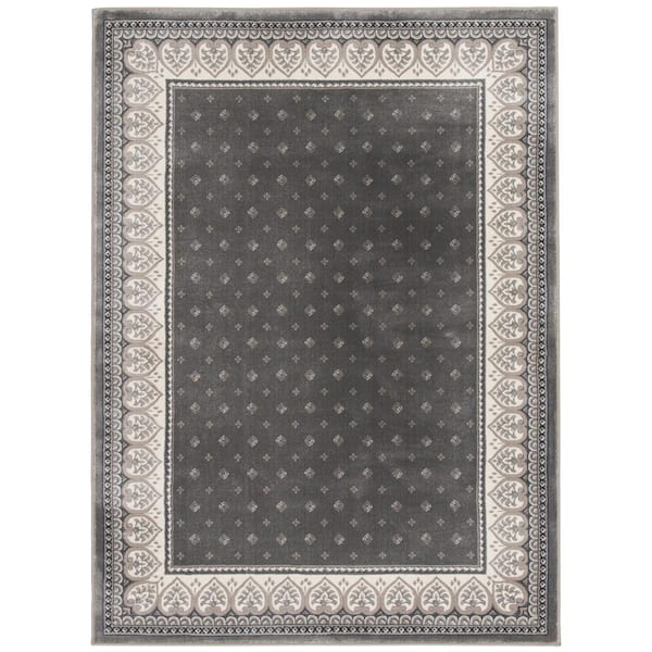 Kurdamir Fleur de Lis Dove/Oyster 8 ft. x 11 ft. Traditional Polypropylene Area Rug