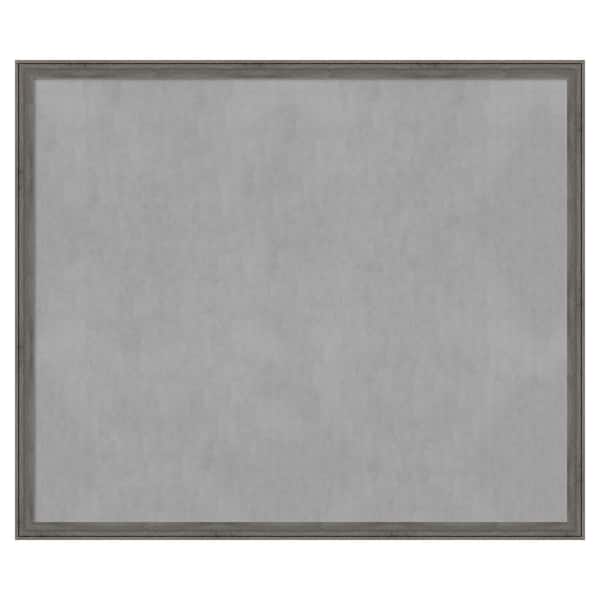 Amanti Art Regis Barnwood Grey Narrow 51 in. x 43 in Framed Magnetic Board
