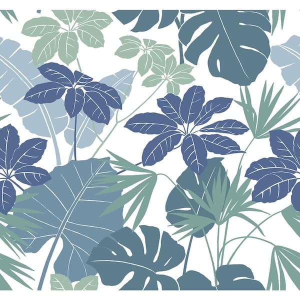 A-Street Prints Medellin Rainforest Floor Blue Nonpasted Non Woven Wallpaper Sample