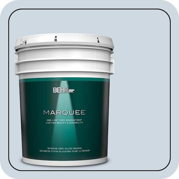 BEHR MARQUEE 5 gal. #S520-1 Pale Cornflower Semi-Gloss Enamel Interior Paint & Primer