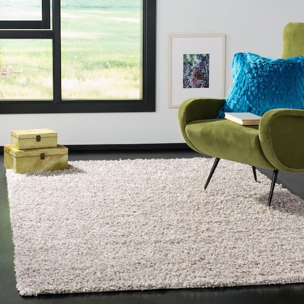 Athens Shag Silver 4 ft. x 6 ft. Geometric Area Rug
