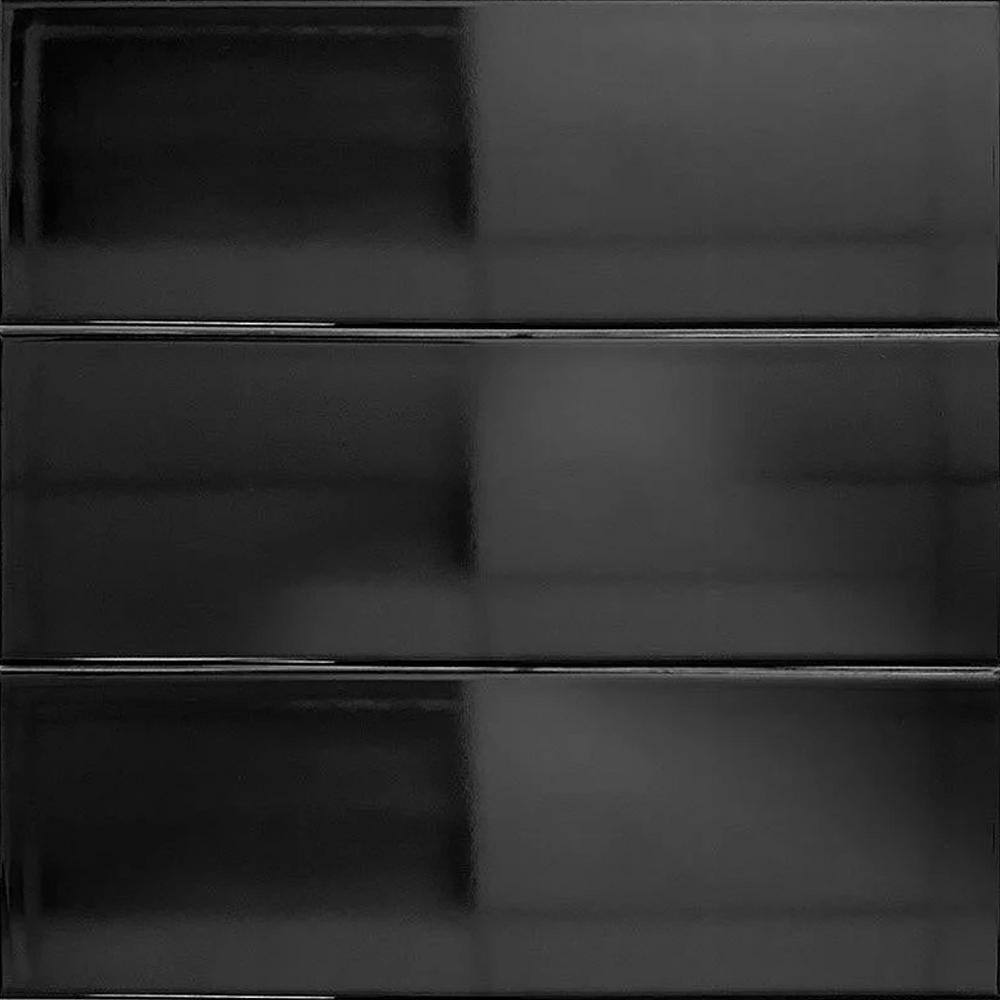 Metro 4 in. x 5 in. Polished Black Ceramic Subway Wall Tile (0.13 sq. ft./case) Sample price history on PriceWatchPro