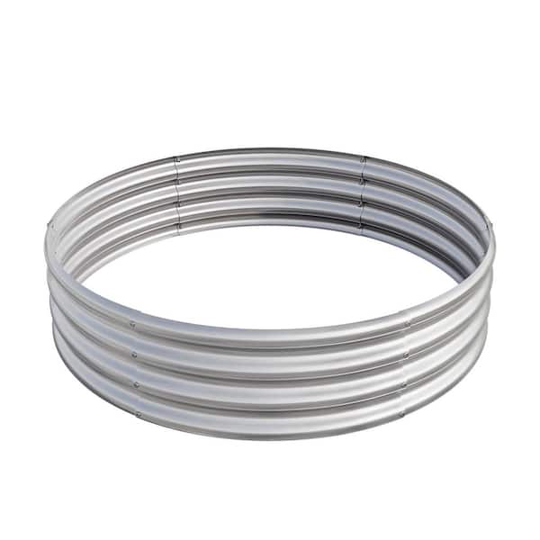 47 in. Metal Silver Raised Garden Bed Steel Planter Boxes for Herbs Vegetables Flowers 2Pcs