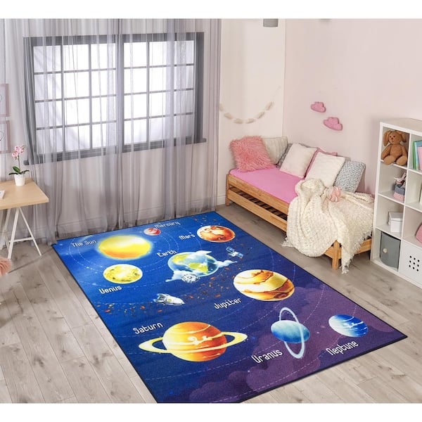 KLL Girl Area Rug for Living Room Bedroom Clearance No-Slip Rug for Kids Play mat Crawl Pad Home Decor Rug Indoor Cozy Memory Foam Mat 7' x 5'