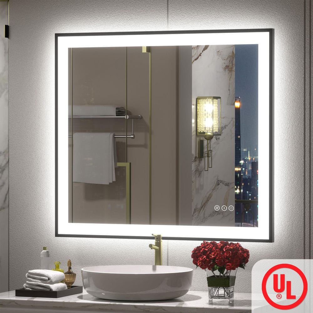 Sharp Mirror Apmir 32 in.W x 36 in.H Rectangular Framed UL Certified Front and Back ...