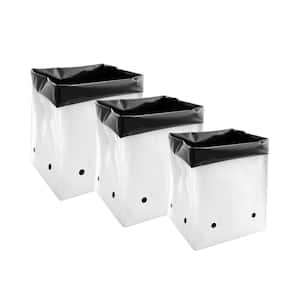 3 Gal., 5 Gal., 7 Gal. Variety Size Black and White PE Plastic Grow Bag Set (5-Pack per Size)