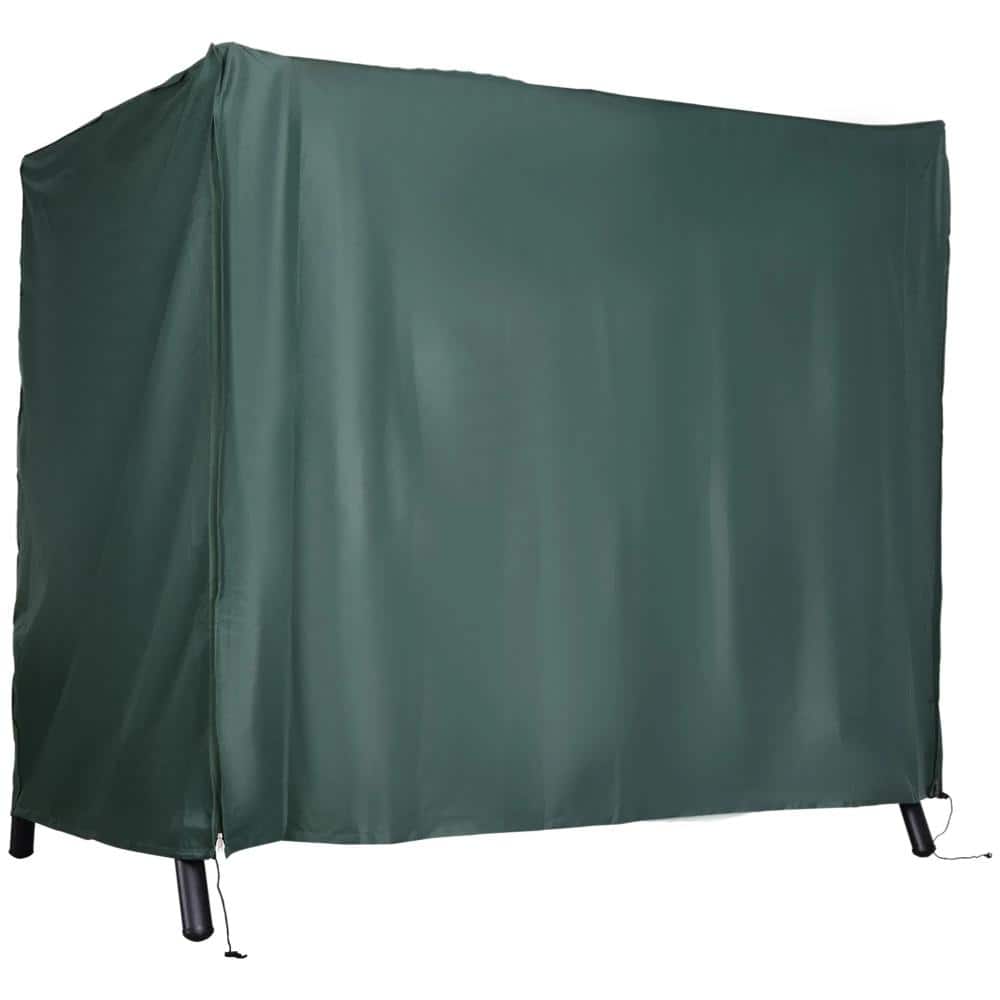 Green 3-Seater Patio Swing Chair Cover, All Weather Fabric Outdoor Swing Hammock Cover with Drawstring & Zippered Door price history on PriceWatchPro