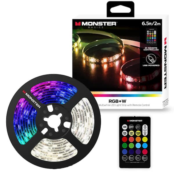 Monster 6-Pack Multi-Color and Multi-White LED Light Strip, 6.5 ft