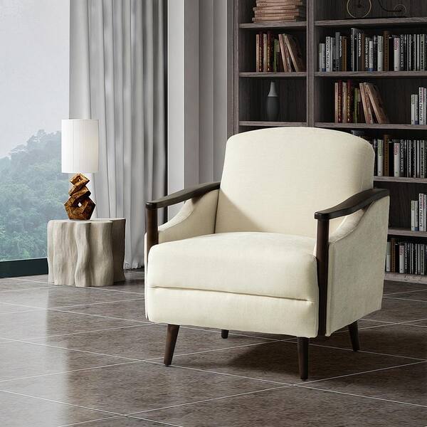 ivory upholstered armchair