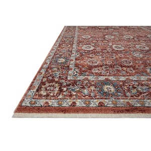 Samra Brick/Multi 5 ft. 3 in. x 7 ft. 9 in. Distressed Oriental Transitional Area Rug