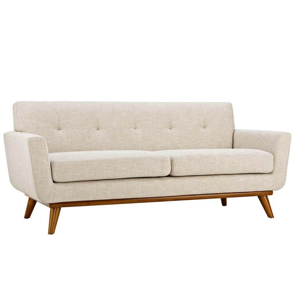 UPC 889654111849 product image for Engage 78 in. Beige Polyester 2-Seater Loveseat with Wood Legs | upcitemdb.com