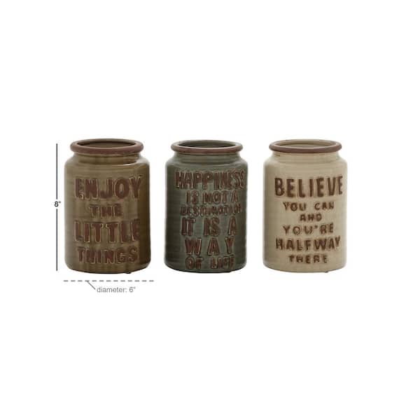 Elama Ceramic Condiment Jars with Bamboo Lids and Serving Spoons 985105643M  - The Home Depot